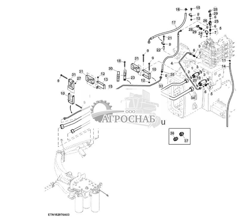 Трубопроводы SCV, стандартный расход, без сцепки, задняя быстроразъемная муфта 12 дюйма, PST (12) ( - 804100) - ST848998 784.jpg